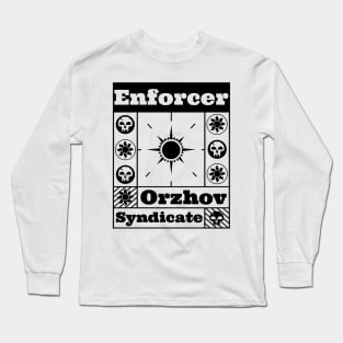 Orzhov Syndicate | Enforcer | MTG Guild Black on White Design Long Sleeve T-Shirt